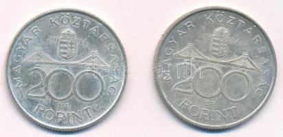 1994. 200Ft Ag "Deák" (2x) T:1- Adamo F13.1