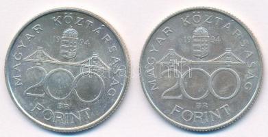 1994. 200Ft Ag "Deák" (2x) T:1- kis ph, kis patina Adamo F13.1