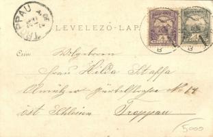 1900 Modor, Modra; Deák tér, Vendégfogadó, szobor, Adalbert Blau, Gsellmann János üzlete, étterem, p...