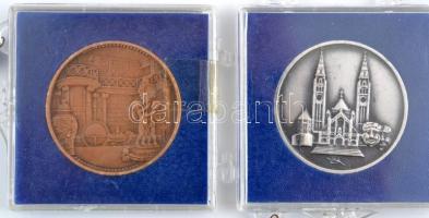 DN "Szeged" Br és ezüstpatinázott fém emlékérem (2xklf) műanyag tokban (32mm) + DN "K...
