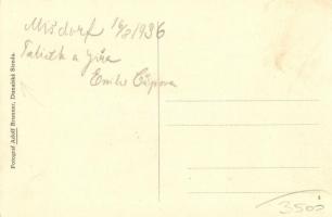 Dénesd, Schildern, Jánosíková; Fő utca, Római katolikus templom, autó / main street, church, automob...