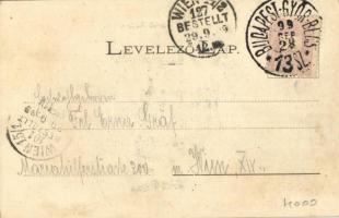 1899 Komárom, Komárnó; Fő tér, Nádor utca, Mészáros András üzlete. Czike D. kiadása / main square, s...