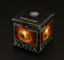 Kosta Boda mécses tartó, formába öntött, hibátlan, jelzett, eredeti dobozában, m: 7 cm