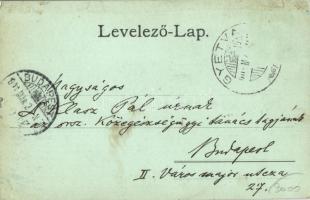 1901 Gyetva, Detva; Római katolikus templom és plébánia, M. kir. posta, állami iskola, este / church...