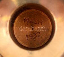 Vadstena réz gyertyatartó párban, jelzett, eredeti dobozában, m:14 cm (2×)