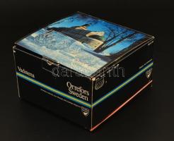 Orrfefors ólomkristály tál, hibátlan, jelzett, eredeti dobozában, d: 13,5 cm, m:10 cm