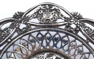 Antik ezüst (Ag.) áttört bieder kis tálka, jelzett, poncolt, nettó: 67 g, d: 12,5 cm