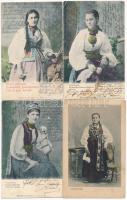 36 db RÉGI népviselet motívumlap, közte boszniai, magyar és erdélyi folklór / 36 pre-1945 folklore m...