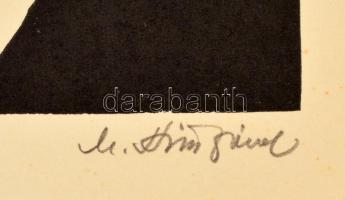 M Kiss József (1936-1999): Darvas József. Fametszet, papír, jelzett, 14×11 cm