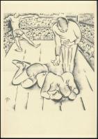 Molnár C. Pál (1894-1981): Kiütés, kis szériás ofszet, papír, 28,5×17,5 cm