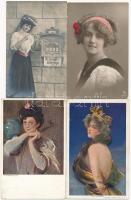 34 db RÉGI hölgyek motívumlap / 34 pre-1945 ladies motive cards