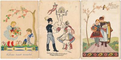 30 db főleg RÉGI húsvéti üdvözlőlap / 30 mainly pre-1945 Easter greeting cards