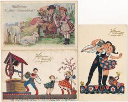 30 db főleg RÉGI húsvéti üdvözlőlap / 30 mainly pre-1945 Easter greeting cards