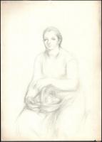 Jelzés nélkül: Vázlatok, 3 db. Ceruza, papír, 41×29 cm