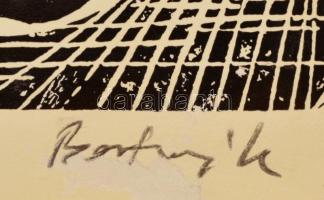 Bortnyik Sándor (1893-1976): nő sörénnyel, nyomat, utólagos jelzéssel, paszpartuban, 28×22 cm