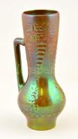 Zsolnay eozin mázas váza, jelzett, apró kopásokkal, d: 27 cm