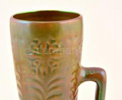 Zsolnay eozin mázas váza, jelzett, apró kopásokkal, d: 27 cm