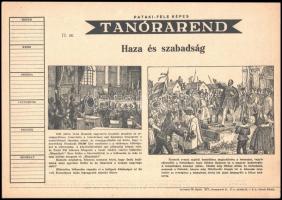 cca 1930 Pataki-féle képes tanórarend, 1848-1849-es témájúak, 3 db