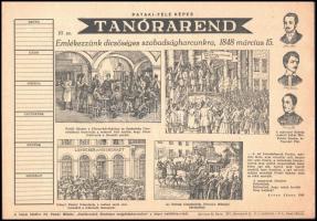 cca 1930 Pataki-féle képes tanórarend, 1848-1849-es témájúak, 3 db
