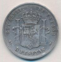 Spanyolország 1885MS-M 5P Ag "XII. Alfonz" T:2-
Spain 1885MS-M 5 Pesetas Ag "Alfonso...