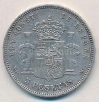 Spanyolország 1891PG-M 5P Ag "XIII. Alfonz" T:2,2- ph.
Spain 1891PG-M 5 Pesetas Ag "...