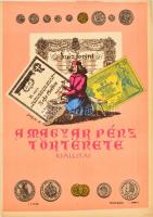 A magyar pénz története kiállítás, plakát, Gulyás grafikája, 43×30 cm