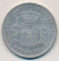 Spanyolország 1898SG-V 5P Ag "XIII. Alfonz" T:2,2-
Spain 1898SG-V 5 Pesetas Ag "Alfo...