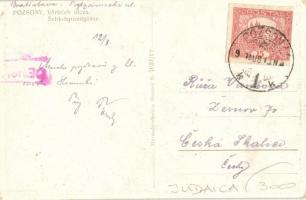 1909 Pozsony, Pressburg, Bratislava; Vártelek utca, zsidó negyed. Judaika, Művészlevelezőlap Hausner...