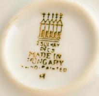 Zsolnay kék furulyás juhász, kézzel festett, jelzett, apró kopásokkal, m: 26,5 cm