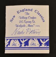 Szív alakú kerámia dobozka, kézzel festett, repesztett mázas, hibátlan, 9×8×5 cm