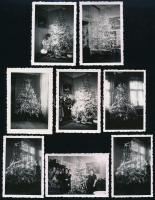 cca 1936-1937 Régi karácsonyok, 8/ db fotó, 5,5×8 cm