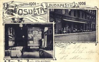 1916 Budapest Cesky vzdel. spol. Osveta v. Budapesti, Spol Místnost / Cseh kulturális társaság klubhelyisége, belső. Szecessziós emléklap, Art Nouveau