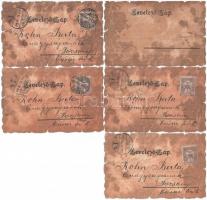 1900 Budapest anno 1650, 1750 és 1686 - 5 db régi képeslap / 5 pre-1900 postcards