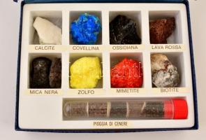 A Vezúv ásványai 8 + 1 db feliratozott, dobozában