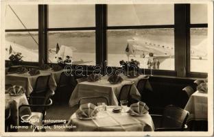 Stockholm, Bromma Flygplats, Saras restaurang / airport, restaurant, interior, airplane (crease)
