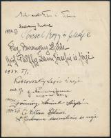 cca 1924-1930 Aláírásgyűjtemény 6 oldalon. Rajta a kor leghíresebb emberei: miniszterek, politikusok...