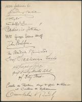 cca 1924-1930 Aláírásgyűjtemény 6 oldalon. Rajta a kor leghíresebb emberei: miniszterek, politikusok...