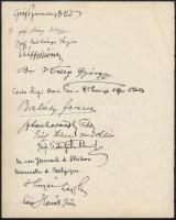 cca 1924-1930 Aláírásgyűjtemény 6 oldalon. Rajta a kor leghíresebb emberei: miniszterek, politikusok...
