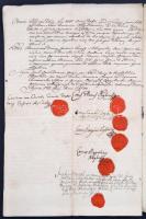 1781 Eger, a Keglevich-fivérek: Ádám, János, Károly, György és Ágoston osztályos egyezsége atyai örö...