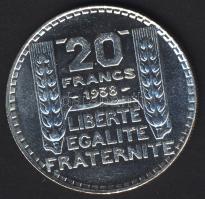 Franciaország 1938. 20Fr Ag T:2 ü.