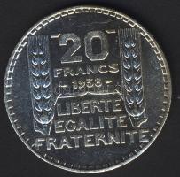 Franciaország 1938. 20Fr Ag T:2