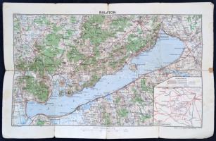 cca 1930 Balaton és az oda vezető vasutak térképe 42x26 cm