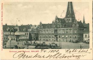 1900 Malmö, Stortorget med Radhuset / main square, town hall