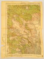 cca 1910 Budapest, Gödöllő, Vác környékének katonai térképe vegyes állapotban