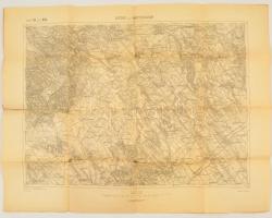 cca 1910 Pásztó és Bicske környékének katonai  térképe. 60x44 cm