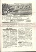 1944 Halászat. XLV. évf. 8. sz., 1944. aug. 15., Szerk.: Ifj. Dr. Szabó Zoltán. Segédszerk.: Dr. Jaczó Imre. Kiadja: Országos Halászati Egyesület. Korabeli reklámokkal, árjegyzékkel. Vác, Kapisztrán Nyomda-ny., hajtásnyommal, 65-71+1 p.