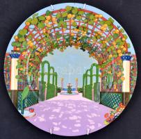 Villeroy & Boch Jardins Francais tál, matricás, jelzett, hibátlan, d: 30,5 cm