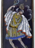 Jelzés nélkül: Hermész. Tűzzománc, fémlap, fém keretben, 20×7 cm