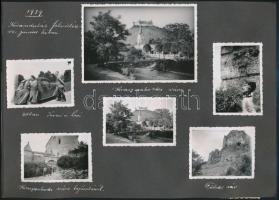 1939 Felvidéki és soproni képek (Balf, Nagycenk, Krasznarhorka, stb.), 13 db, albumlapra ragasztva, feliratozva, különböző méretű fotók