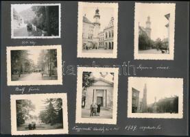 1939 Felvidéki és soproni képek (Balf, Nagycenk, Krasznarhorka, stb.), 13 db, albumlapra ragasztva, ...